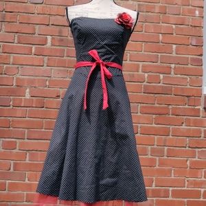 Ruby Rox Size3 Strapless dressBlackwhite polka dot